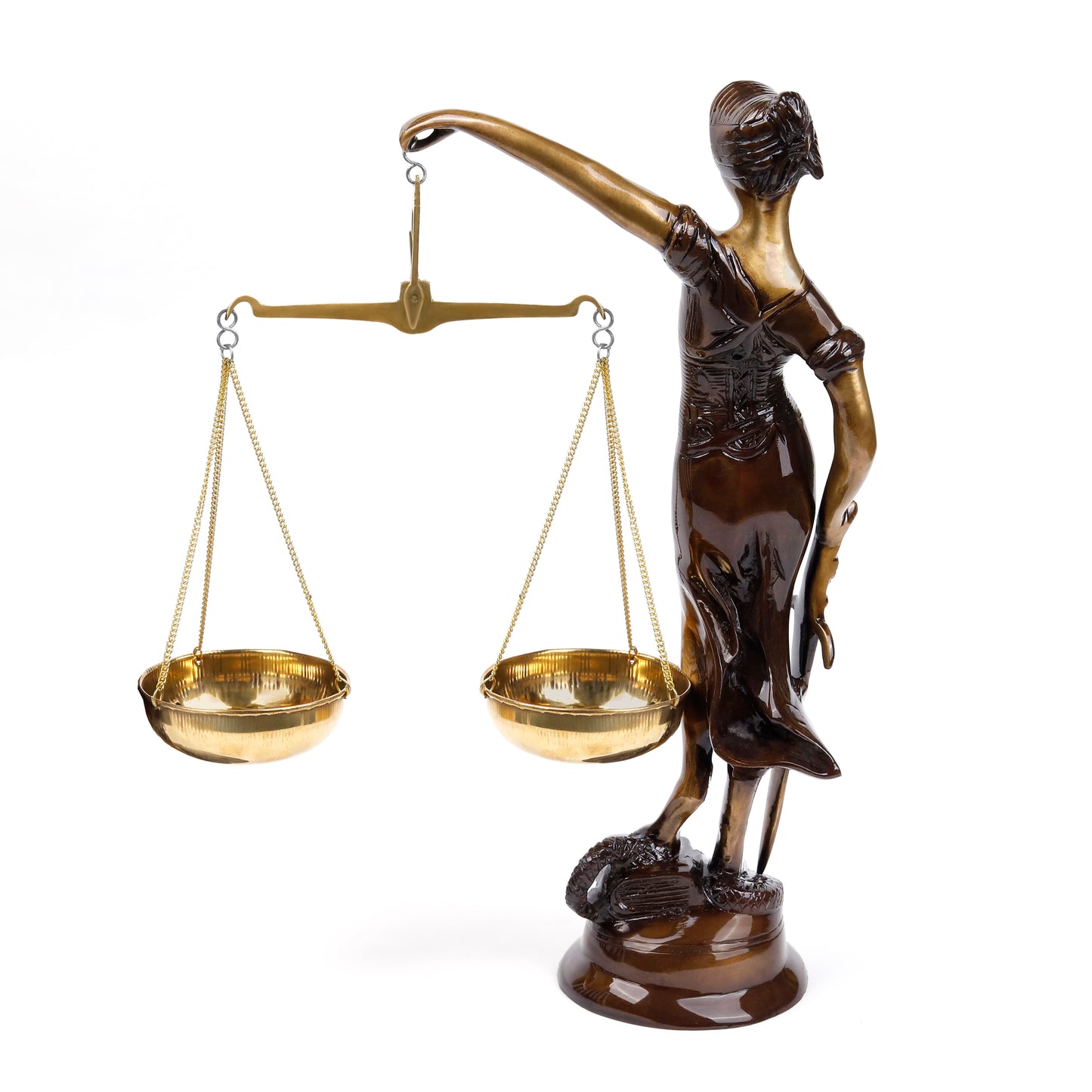 Antique Brown Lady Justice Figurine for Lawyers
