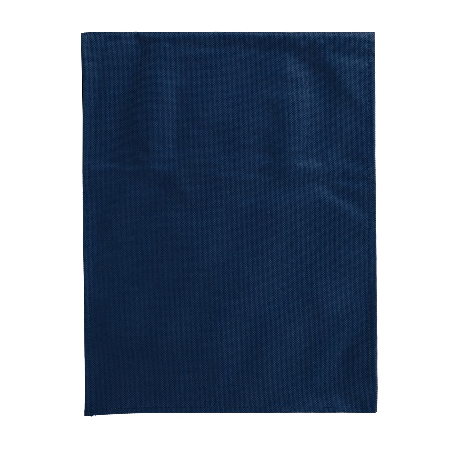 Solid dark blue fabric swatch on a white background