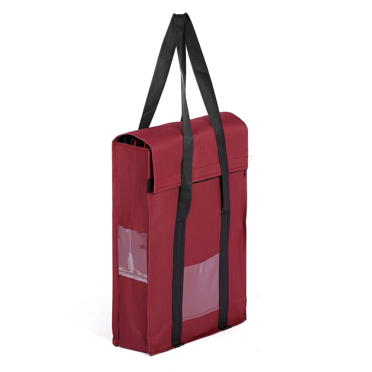 Durable document folder with handle and closure