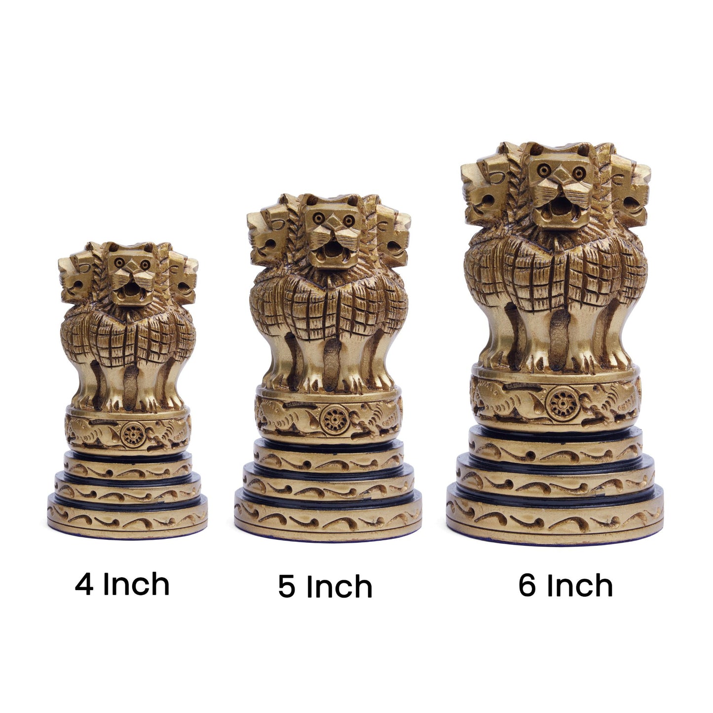 Handcrafted wooden Ashoka Stambh national emblem showpiece