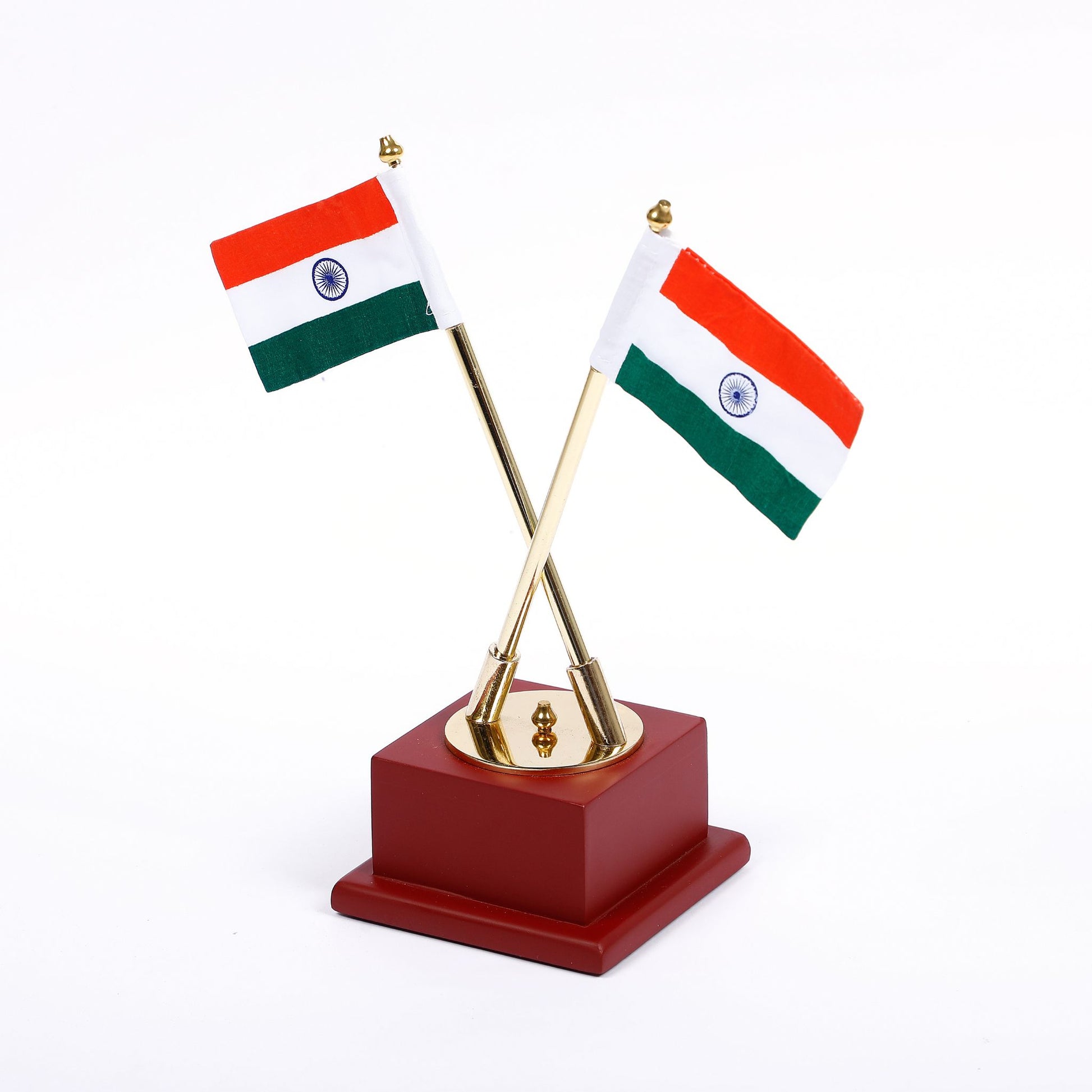 Indian Flag Table Stand with Khadi Fabric