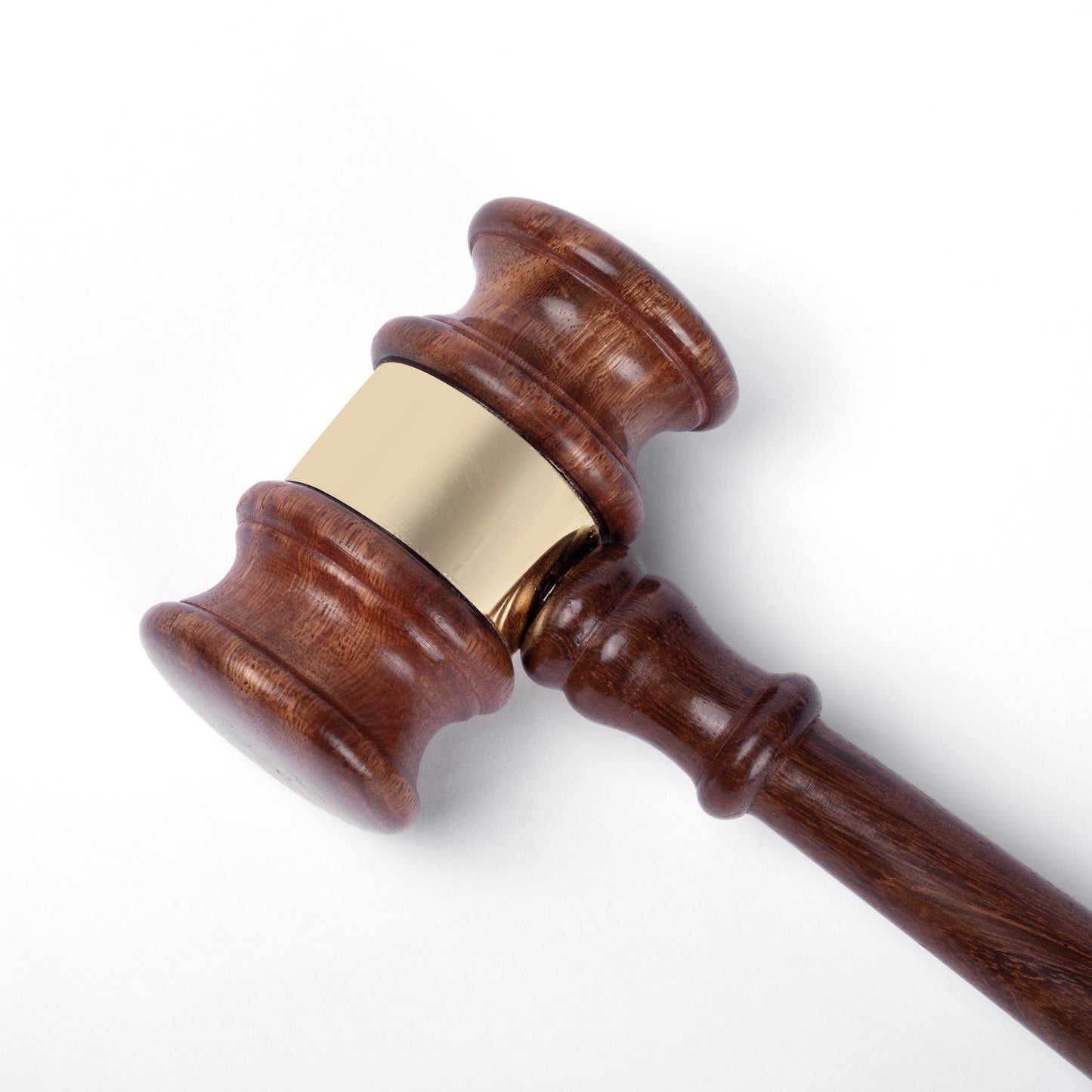 Natural wood judge gavel with striking block