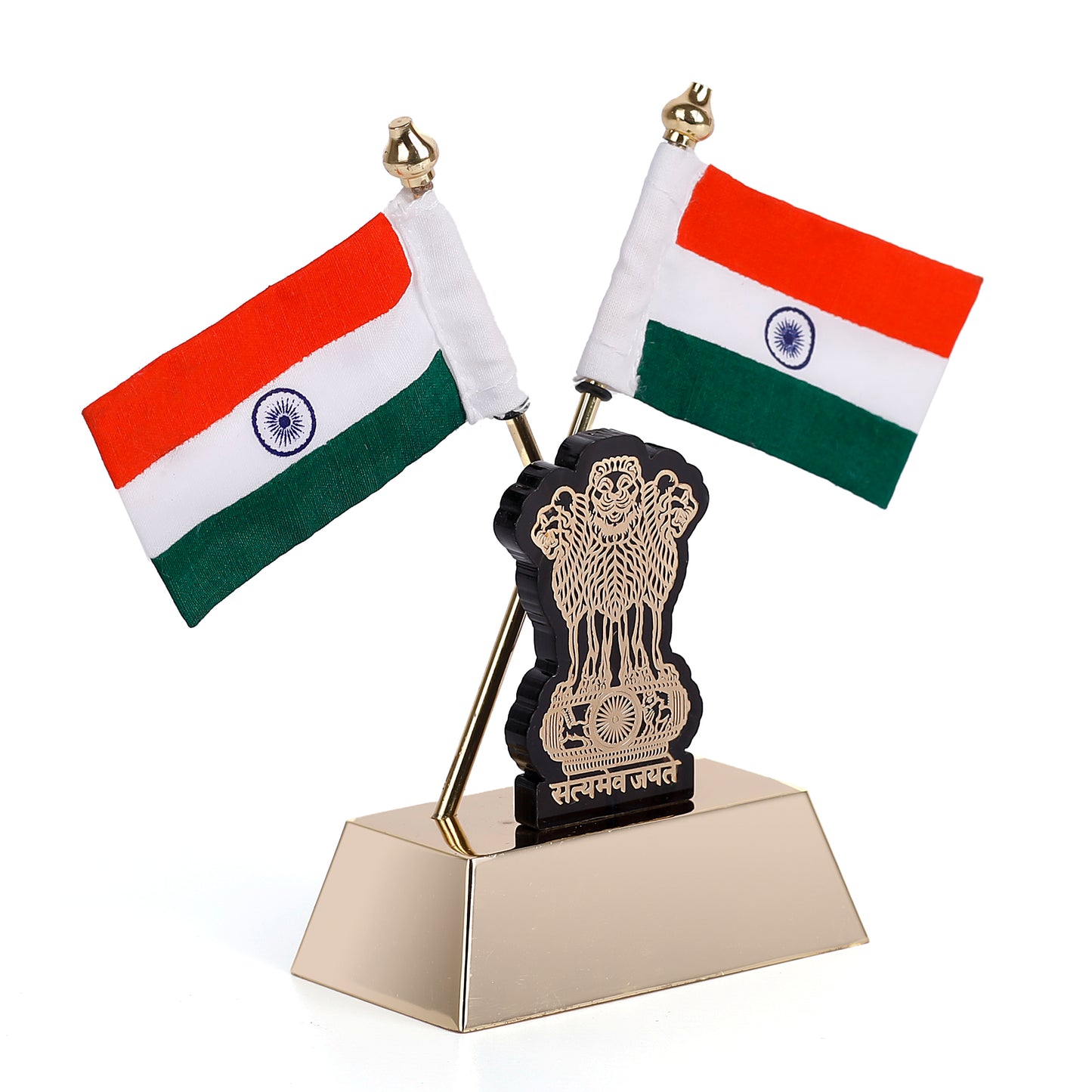 Steel Ashoka Pillar with Khadi Fabric Flag