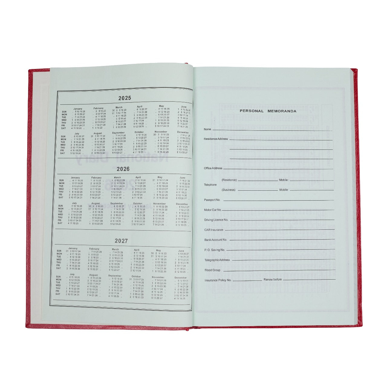 National Diary Legal Size 2026 (Rexine Binding)
