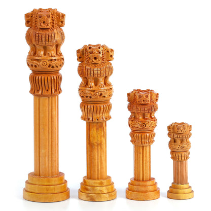 Buy Wooden Ashoka Pillar Ideal for Advocate Tabel Office & Home Decor Showpiece Best for Gifting Purpose -