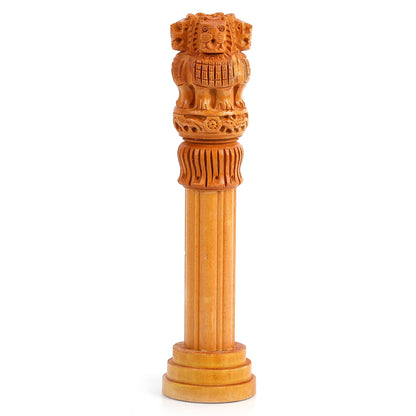 Buy Wooden Ashoka Pillar Ideal for Advocate Tabel Office & Home Decor Showpiece Best for Gifting Purpose -