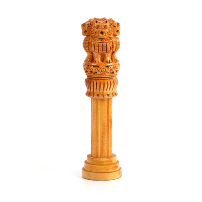 Buy Wooden Ashoka Pillar Ideal for Advocate Tabel Office & Home Decor Showpiece Best for Gifting Purpose -