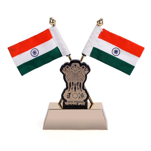 Ashoka Pillar Symbol with Khadi Flag Showpiece