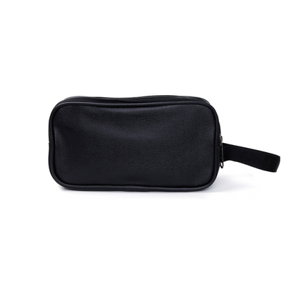 Black PU Leather Zipper Case for Stationery and Cosmetics