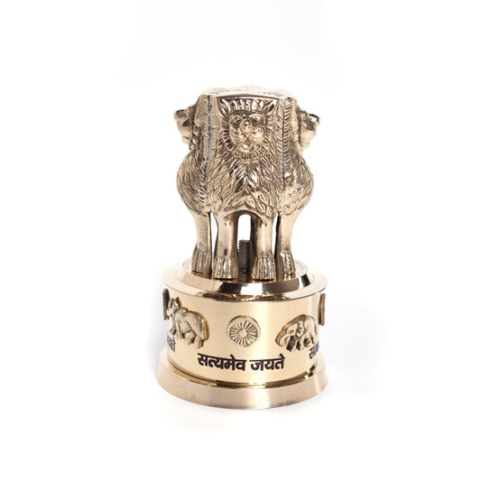 Brass Ashoka Stambh National Emblem Showpiece