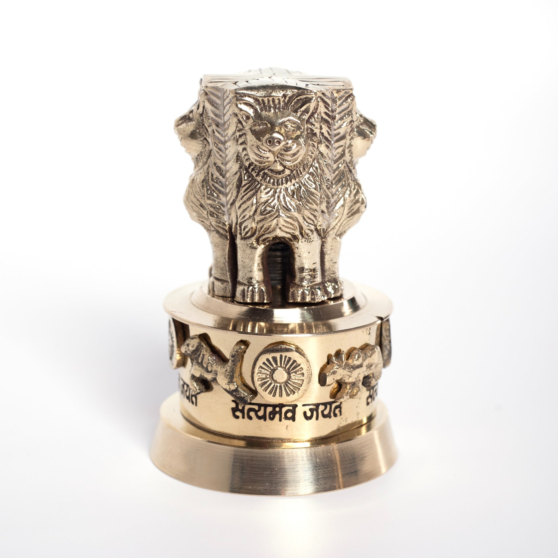 Brass Ashoka Stambh National Emblem Showpiece For Court and Legal Office