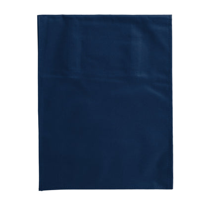 Solid dark blue fabric swatch on a white background