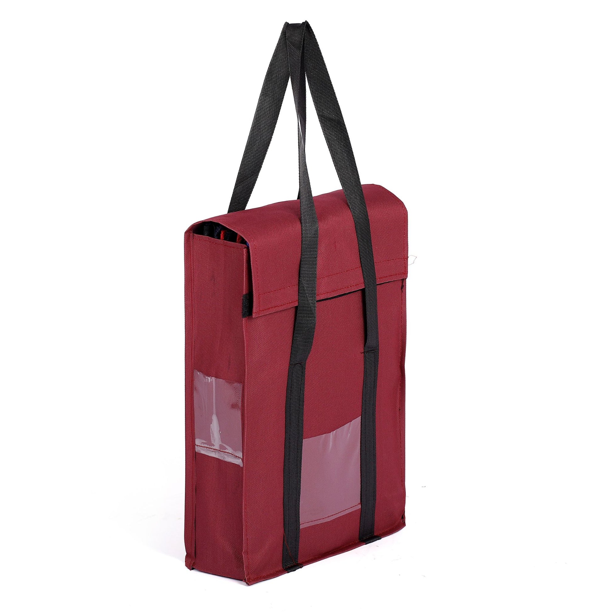 Durable document folder with handle and closure

