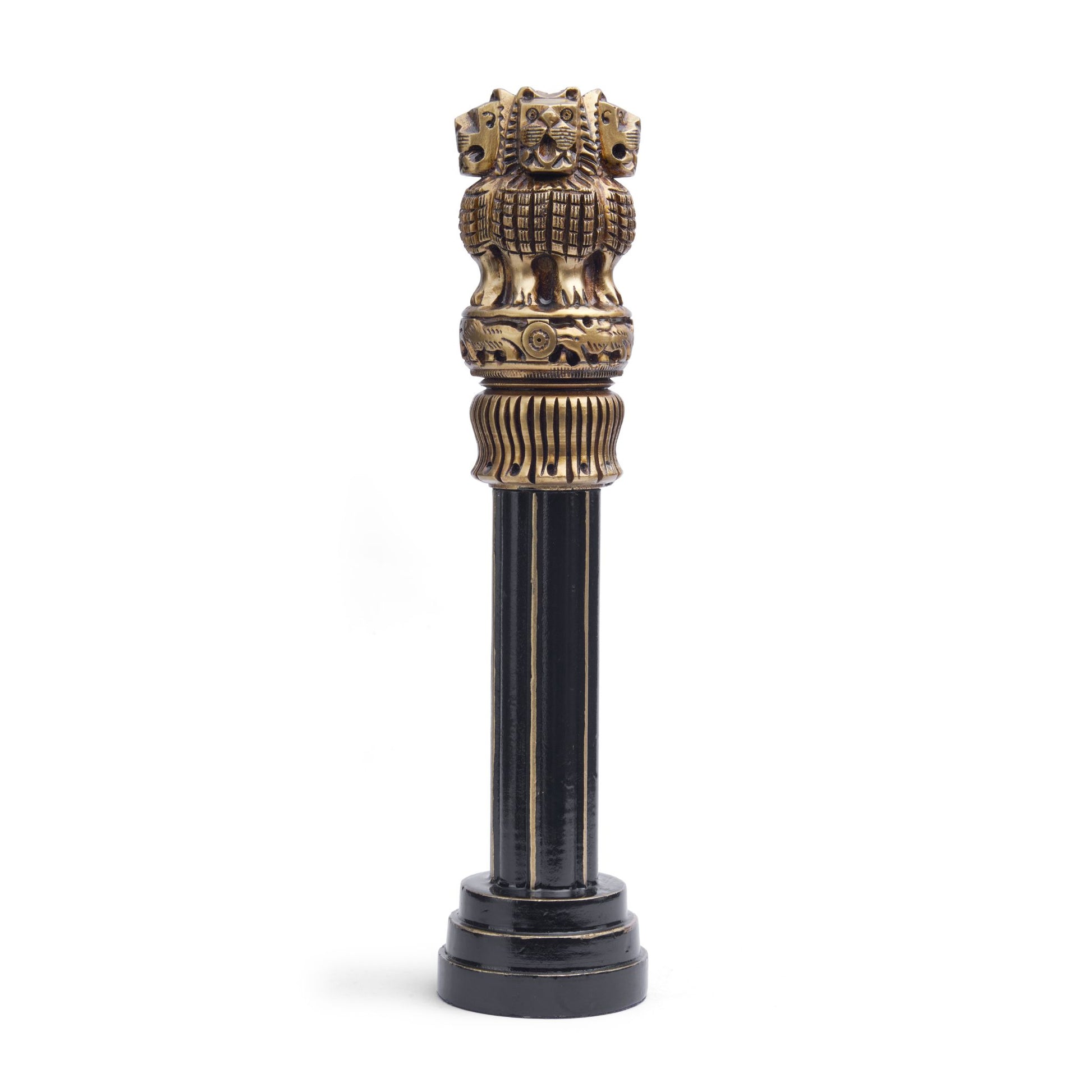 Handcrafted Wooden Ashoka Pillar for Office Desk
