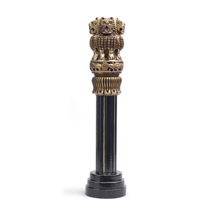Handcrafted Wooden Ashoka Pillar for Office Desk