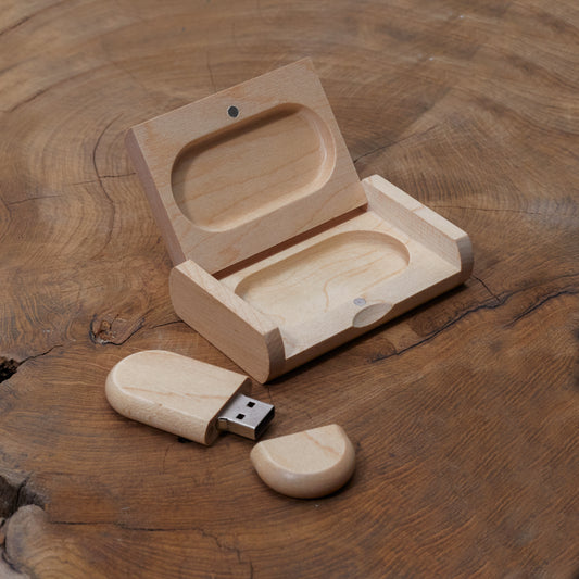 Key Features
Storage Options: 32GB (USB 2.0), 64GB (USB 2.0 & USB 3.0).

High-Speed Transfer: Read/write at impressive speeds for quick file sharing.

Premium Wooden Design: Unique, eco-friendly, and durable build.

Personalization Available: Add your logo or name for a custom touch.

Compact & Portable: Lightweight design fits easily in your pocket.

Universal Compatibility: Works with PC, laptop, Mac, tablets, and more.
