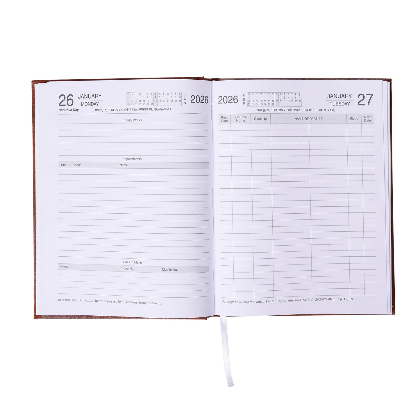 Premium Advocate Diary 2026 – High-Quality Legal Notebook for Lawyers, Hard Binding
