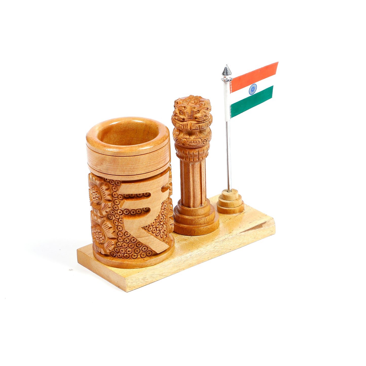 Ashoka Pillar Pen Holder | Wooden | For Office